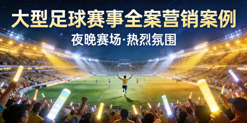 大型足球赛事全案营销案例封面 - 夜晚灯光璀璨的足球赛场，观众席座无虚席，气氛热烈
